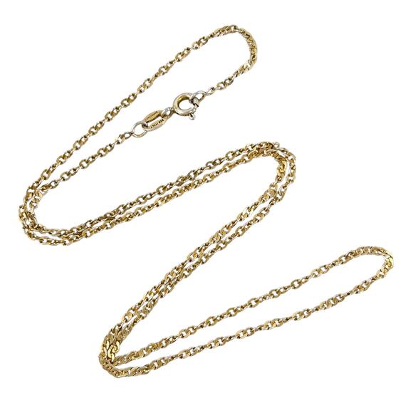 Vintage Danecraft Italy Sterling Silver Gold-Tone Cable Link Chain Necklace 18" - Picture 1 of 3